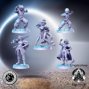 Anime Series Vol 4 Full Set DnD Miniature, Tabletop RPG DnD Mini, D&D Figurines, Fantasy Gaming and Pathfinder, RN Estudio, Gift