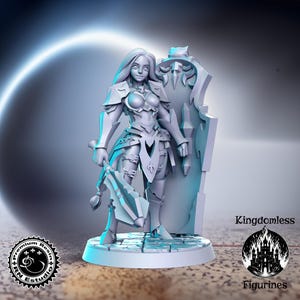 Female Human Paladin DnD Miniature, Tabletop RPG DnD Mini, D&D Figurines, Fantasy Gaming and Pathfinder, RN Estudio