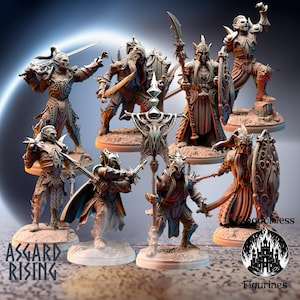 Dark Elf Warband DnD Miniature, Tabletop RPG DnD Mini, D&D Figurines, Fantasy Gaming and Pathfinder, Asgard Rising, DnD Gift