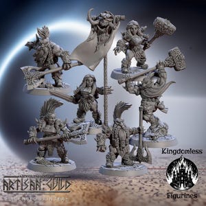 Dwarf Berserkers DnD Miniature | Tabletop RPG DnD Mini | D&D Figurines for Pathfinder Fantasy Gaming | Artisan Guild | Gift