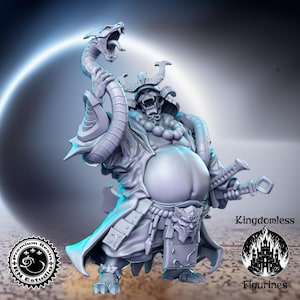 Demon Samurai DnD Miniature, Tabletop RPG DnD Mini, D&D Figurines, Fantasy Gaming and Pathfinder, RN Estudio, RNEstudio