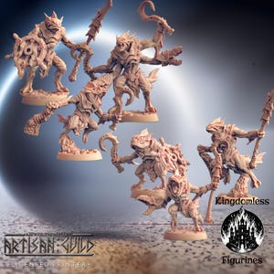 Fischvolk Krieger D&D Miniatur | DnD Tabletop Rollenspiel Mini | D&D Figuren | Fantasie-Spielen | Handwerker Gilde Modular | Packung | Jurakin Kämpfer