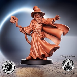 DnD Human Wizard Mini | Tabletop RPG Miniature | D&D Figurines | Pathfinder Fantasy Gaming | RN Estudio | Sorcerer Mage