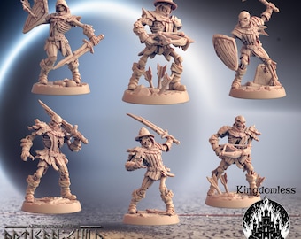 アンデッド スケルトン ウォリアー DnD ミニチュア | テーブルトップ RPG ミニ | D&D フィギュア | パスファインダー ファンタジー ゲーム | アーティザン ギルド モジュラー