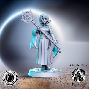 Female Human Priest Miniature, DnD Tabletop RPG, RN Estudio