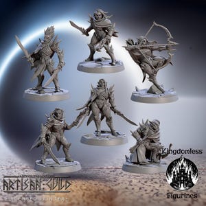 Dark Elff Assassins DnD Miniature | Tabletop RPG DnD Mini | D&D Figurines for Pathfinder Fantasy Gaming | Artisan Guild Modular