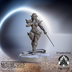 Hochelfe Pinup D&D Miniatur | Tabletop-Rollenspiel DnD Mini | D&D Figuren für Pathfinder Fantasy Gaming | Handwerkergilde Modular