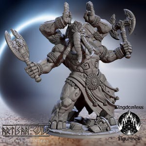 Elephant God Boss DnD Miniature, Tabletop RPG DnD Mini, D&D Figurines for Pathfinder Fantasy Gaming, Artisan Guild Gift, Loxodon