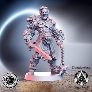 Viking Champion DnD Mini | Tabletop RPG Miniature | D&D Figurines | Pathfinder Fantasy Gaming | RNEstudio | Barbarian Fighter