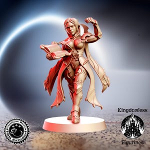 Female Mage DnD Mini | Tabletop RPG Miniature | D&D Figurines | Pathfinder Fantasy Gaming | RNEstudio