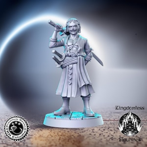 Human Samurai DnD Miniature, Tabletop RPG DnD Mini, D&D Figurines, Fantasy Gaming and Pathfinder, RN Estudio