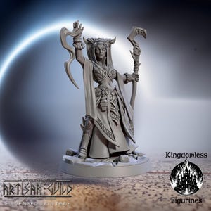 Dark Elf Necromancer DnD Miniature | Tabletop RPG DnD Mini | D&D Figurines for Pathfinder Fantasy Gaming | Artisan Guild Modular
