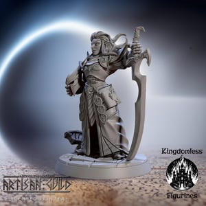Female High Elf Champion DnD Miniature | Tabletop RPG DnD Mini | D&D Figurines for Pathfinder Fantasy Gaming | Artisan Guild Modular