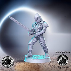 Miniature du gardien D&D avec épée longue, RPG de table DnD Mini, figurines D&D, Pathfinder Fantasy Gaming, RN Estudio