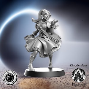 Female Wizard Mini | DnD Tabletop RPG Miniature | D&D Figurines | Pathfinder Fantasy Gaming | Female Apprentice Mage
