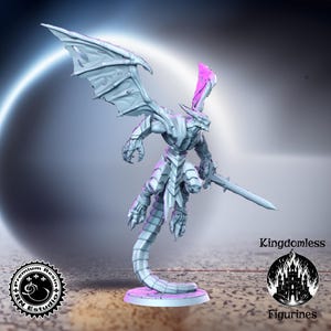 DnD Dragon Warrior Boss Mini | Tabletop RPG Miniature | D&D Figurines | Pathfinder Fantasy Gaming | RN Estudio | Swordsman