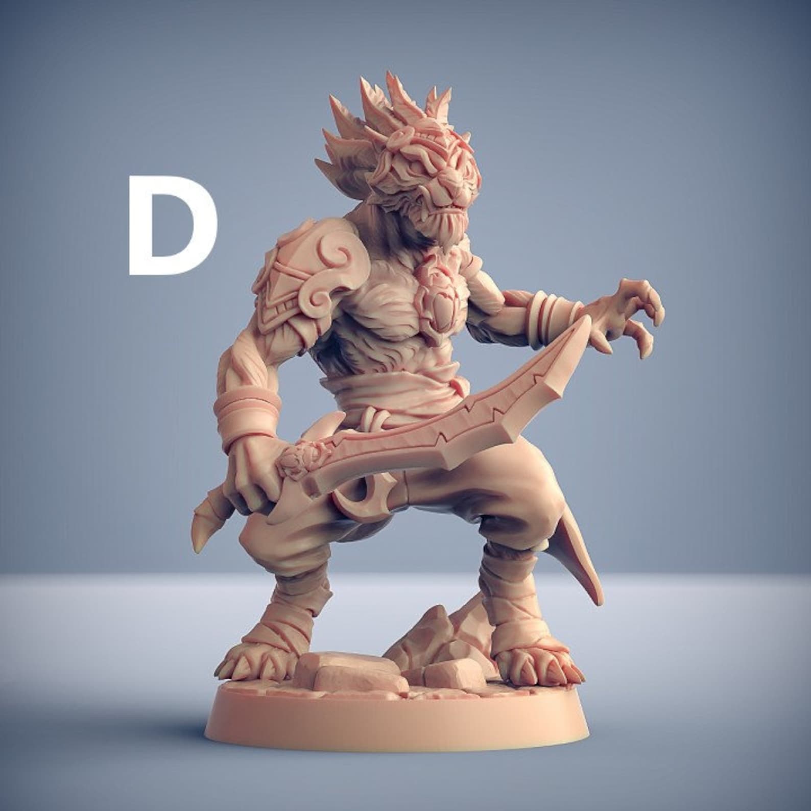 Dnd Catfolk Fighter Mini Tabletop RPG Miniature D&D - Etsy