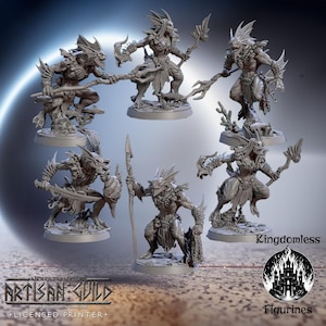 Mirmidon Warriors DnD Miniature, Tabletop RPG DnD Mini, D&D Figurines for Pathfinder Fantasy Gaming, Artisan Guild Gift, Fish folk