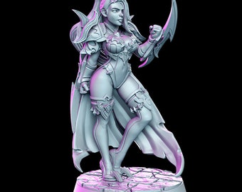 Female Assassin DnD Miniature | Tabletop RPG DnD Mini | D&D Figurines | Fantasy Gaming and Pathfinder | RN Estudio