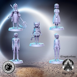 Anime Series Vol 17 Full Set DnD Miniature, Tabletop RPG DnD Mini, D&D Figurines, Fantasy Gaming and Pathfinder, RN Estudio, Gift
