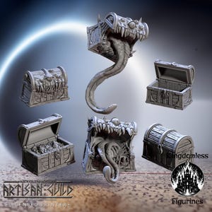 Mimic Treasure Chest Miniature | Artisan Guild D&D Resin Mini