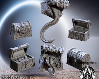 Treasure Chest Mimic DnD Miniature | Tabletop RPG DnD Mini | D&D Figurines for Pathfinder Fantasy Gaming | Artisan Guild Modular