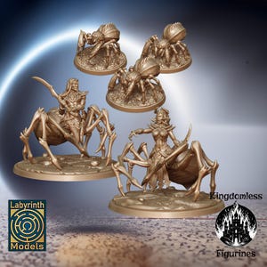 Dark Elf Drider DnD Miniature, Tabletop RPG DnD Mini, D&D Figurines, Fantasy Gaming and Pathfinder, Labyrinth Models