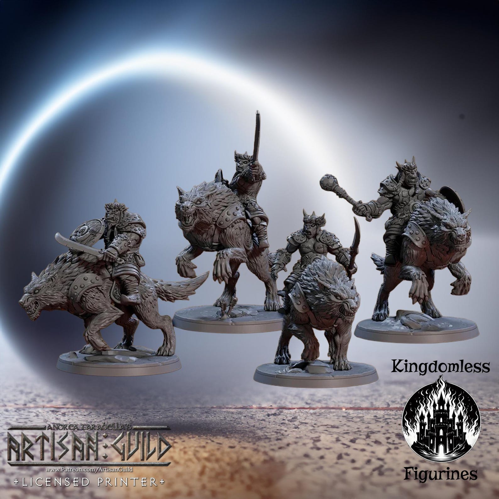 Orc Ogre Wolf Riders Miniature | Dnd, Pathfinder RPG Mini | Artisan ...