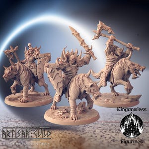 Orc Worg Rider Mini | DnD Tabletop RPG Miniature | D&D Figurines | Pathfinder Fantasy Gaming | Artisan Guild | Modular | Orc Male Female
