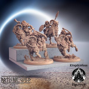 Dwarven Ram Riders Miniature | Modular DnD Mini, Artisan Guild