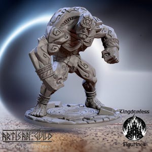 Miniatura gigante de gólem de arcilla / Miniatura modular para D&D, Pathfinder RPG, Gremio de Artesanos