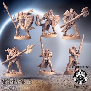 DnD Human Fighter Mini | Tabletop RPG Miniature | D&D Figurines | Fantasy Gaming | Artisan Guild | Modular | Multi Pack Male Female Warrior