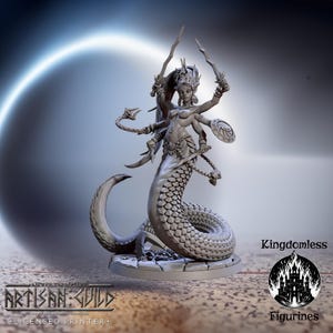 Snake Goddess Miniature | Resin DnD Mini, Pathfinder RPG, Artisan Guild