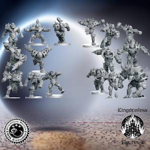 Mythbowl Orcs Full Set DnD Miniature, Tabletop RPG DnD Mini, D&D Figurines, Fantasy Football, Fantasy Gaming and Pathfinder, RN Estudio