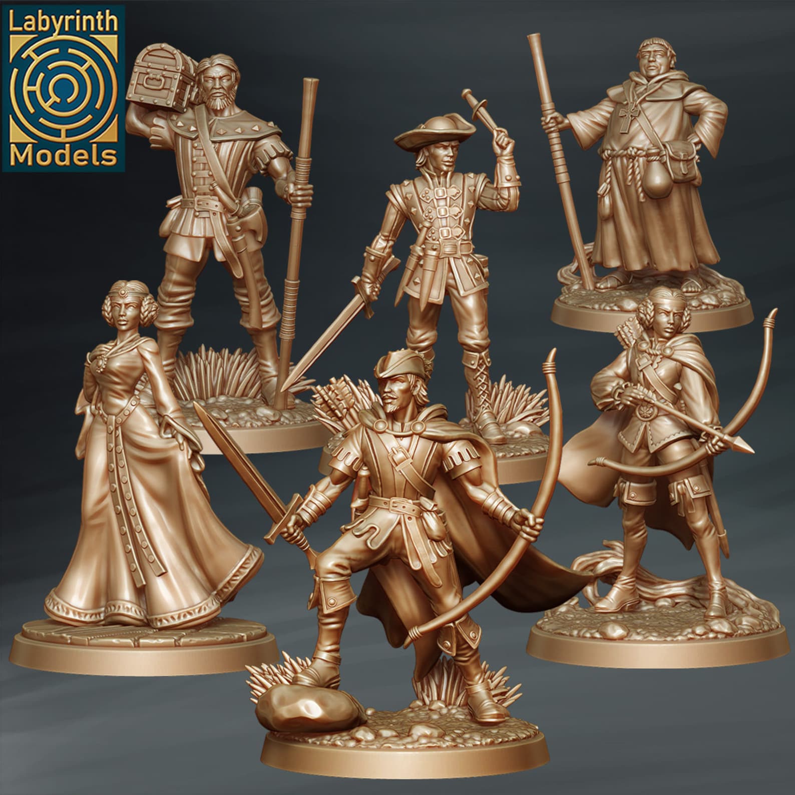 Robin Hood Miniature Full Set, D&D Figurines, Labyrinth Models - Etsy