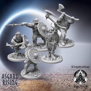 Viking Shieldmen DND Miniature | DnD Tabletop RPG Mini | D&D Figurines | Fantasy Gaming | Asgard Rising