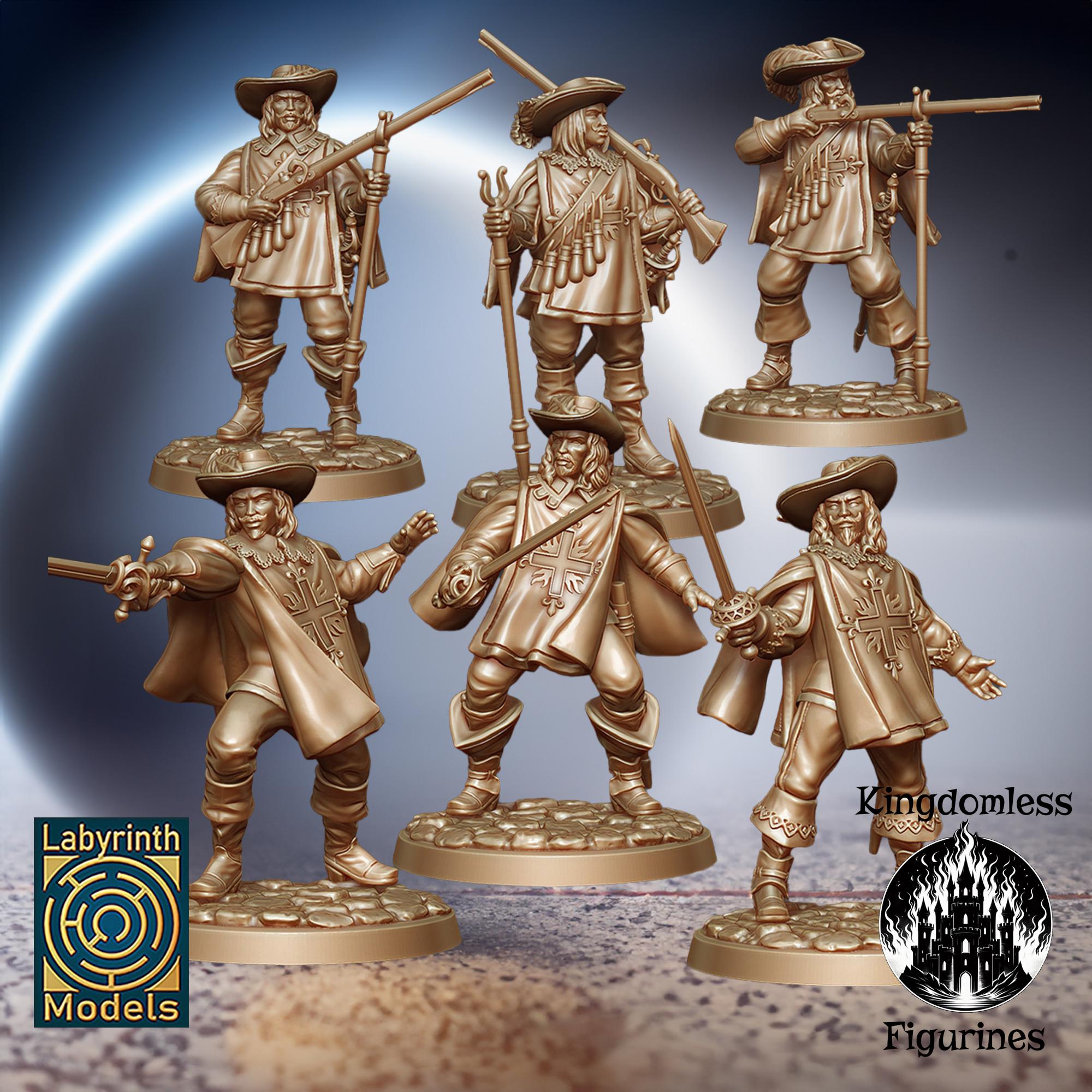 Spadaccini moschettieri DnD in miniatura, gioco di ruolo da tavolo DnD in miniatura, statuette D&D, giochi fantasy e Pathfinder, modelli di labirinto, regalo DnD