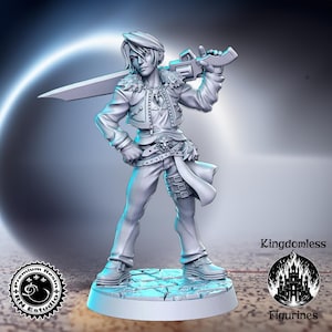 Modern Swordsman DnD Miniature for RPG Fantasy Gaming, RN Estudio