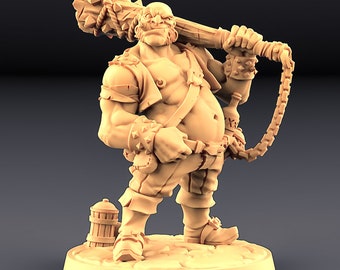 DnD Male Ogre Orc Thug Mini | Tabletop RPG Miniature | D&D Figurines | Pathfinder Fantasy Gaming | Artisan Guild | Warrior