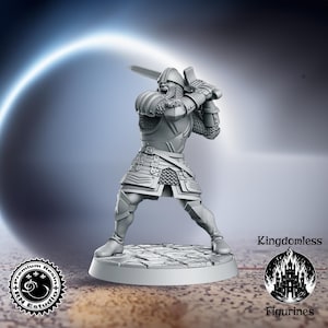 Human Knight Mini | DnD Tabletop RPG Miniature | D&D Figurines | Pathfinder Fantasy Gaming | RN Estudio | Male Warrior