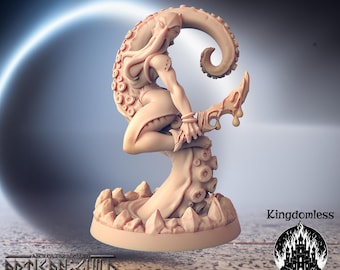 Squidfolk Female Pinup Mini | DnD Tabletop RPG Miniature | D&D Figurines | Pathfinder Fantasy Gaming | Artisan Guild Modular | Elf Pinup