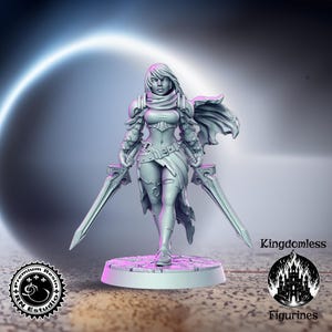 Female Warrior Knight Mini | DnD Tabletop RPG Miniature | D&D Figurines | Pathfinder Fantasy Gaming | RN Estudio | Swordswoman