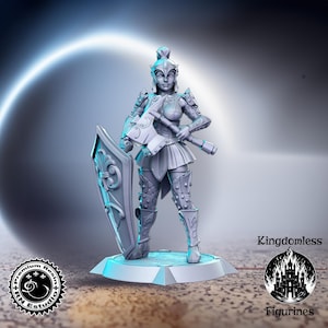 Miniature chevalier femme D&D, RPG de table DnD Mini, figurines D&D, jeux fantastiques et Pathfinder, RN Estudio