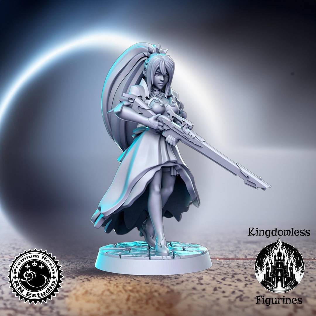 Mini Female Anime Sniper Miniature: Female RPG Figurine, RN Estudio Dnd Model - Etsy