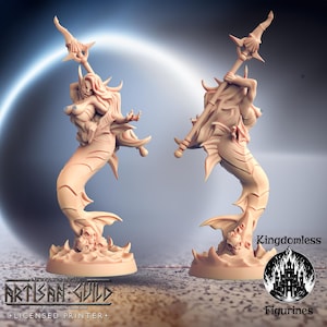 Mermaid Pinup Mini | DnD Tabletop RPG Miniature | D&D Figurines | Pathfinder Fantasy Gaming | Artisan Guild | Modular | Fishfolk Warrior