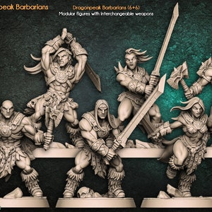Human Barbarians DnD Miniature | Tabletop RPG DnD Mini | D&D Figurines for Fantasy Gaming and Pathfinder | Artisan Guild Modular