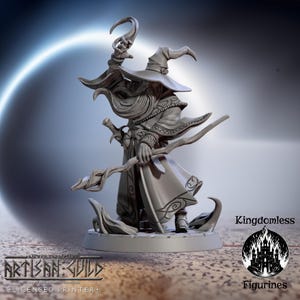 Human Wizard Champion DnD Miniature | Tabletop RPG DnD Mini | D&D Figurines for Pathfinder Fantasy Gaming | Artisan Guild Modular
