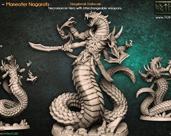 Naga Necromancer DnD Miniature | Tabletop RPG DnD Mini | D&D Figurines for Fantasy Gaming and Pathfinder | Artisan Guild Modular