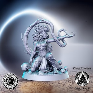 Female Elven Druid Miniature, RN Estudio RPG D&D Mini, Fantasy Gaming