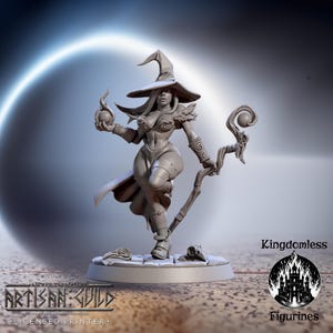 Human Witch Pinup DnD Miniature | Tabletop RPG DnD Mini | D&D Figurines for Pathfinder Fantasy Gaming | Artisan Guild Modular
